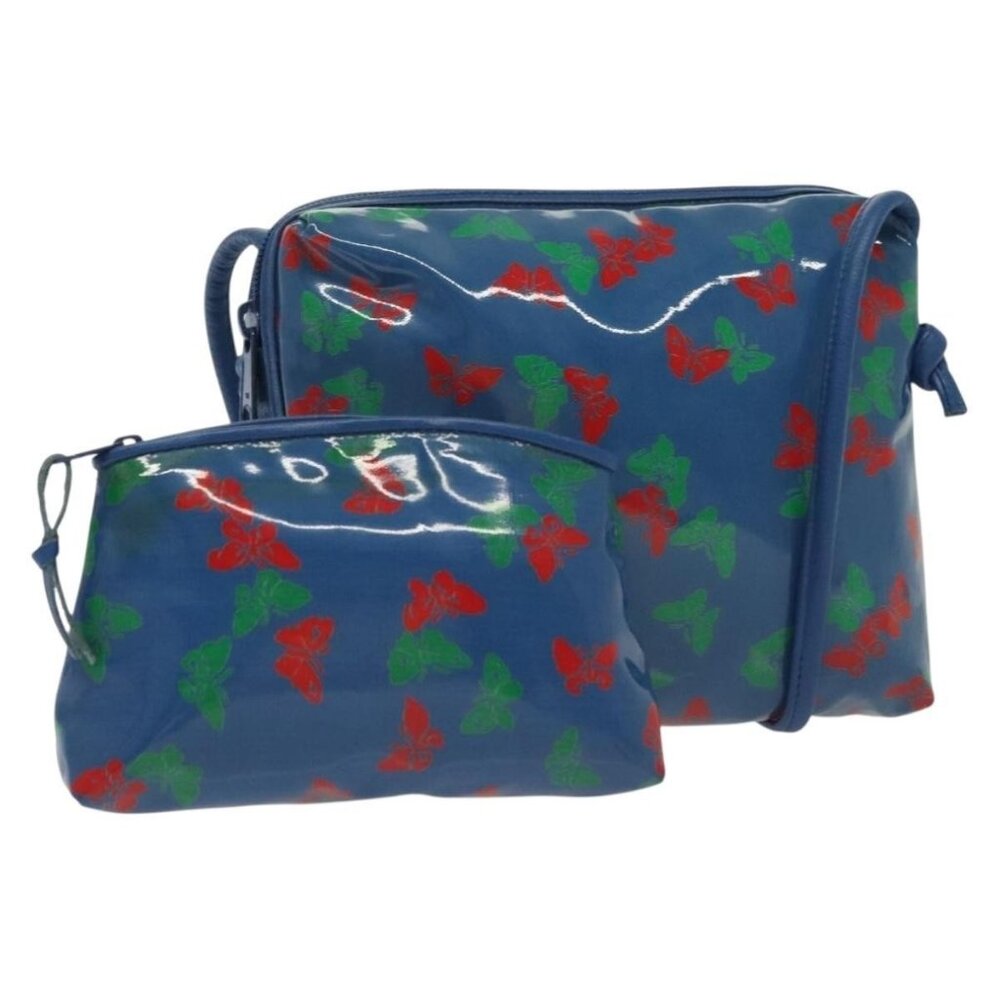 Authentic BOTTEGA VENETA Shoulder Bag Enamel Blue